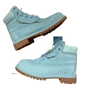 Timberland Waterproof Baby Blue Suede Leather Boots size 5jr/woman’s 6